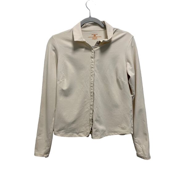 Patagonia Women's Cream Long Sleeve Snap Button Stretch Shirt Size Small - Picture 2 of 6